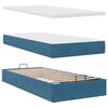 vidaXL Ottoman-Bett mit Matratzen & LEDs Dunkelblau 90x190 cm Samt