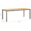 vidaXL Gartentisch Grau 190x90x75 cm Poly Rattan und Akazienholz