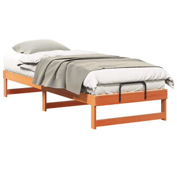 vidaXL Bettrahmen Braun 90 x 210 cm Massives Kiefernholz