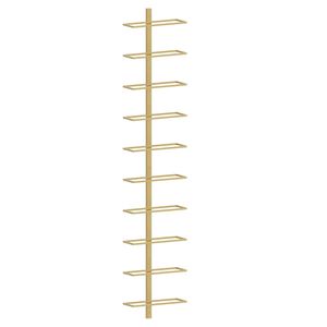 vidaXL Wand-Weinregal f&uuml;r 10 Flaschen Golden Metall