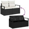 vidaXL Garten-Sofa-Set mit Speicher 9 pcs Schwarz Poly Rattan