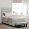 vidaXL Boxspringbett mit Matratze Hellgrau 100 x 200 cm Samt
