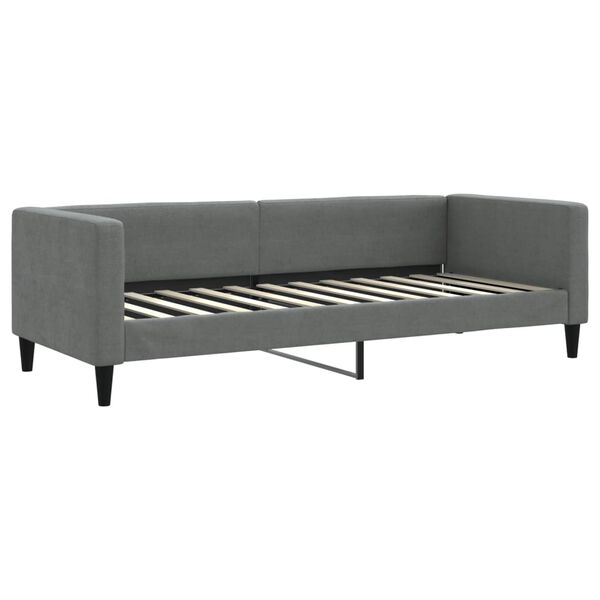 vidaXL Tagesbett Ausziehbar mit Matratzen Dunkelgrau 80x200 cm Stoff