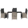 vidaXL Garten Essgruppe mit Kissen 5 pcs Hellgrau Poly-Rattan
