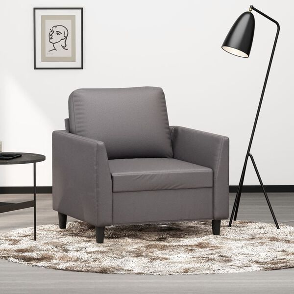 vidaXL Sessel Grau 60 cm Kunstleder