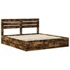 vidaXL Bettrahmen Ger&auml;ucherte Eiche 200 x 200 cm Ingenieurs Holz