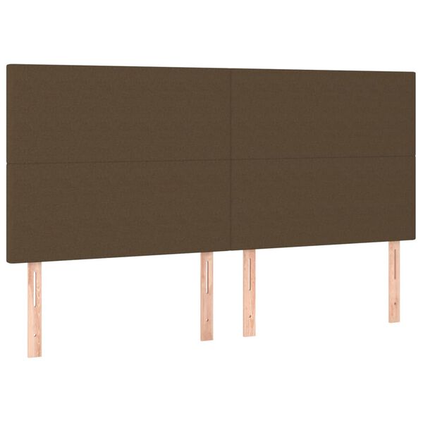 vidaXL Kopfteil Dunkelbraun 200 x 5 x 118/128 cm Stoff
