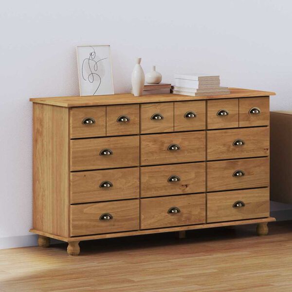 vidaXL Schubladenkommode mit Schubladen ASKIM Braun 79 x 40 x 133,5 cm
