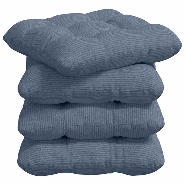 vidaXL Sitzkissen 4 pcs Blau 40 x 40 cm Cordstoff