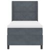 vidaXL Boxspringbett mit Matratze Dunkelgrau 90 x 200 cm Samt