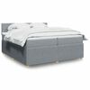 vidaXL Boxspringbett mit Matratze Hellgrau 200x200 cm Stoff