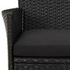 vidaXL 9-tlg. Garten-Essgruppe mit Kissen Schwarz Poly Rattan