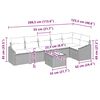 vidaXL Sofa Set mit Kissen 7 pcs Braun Poly Rattan