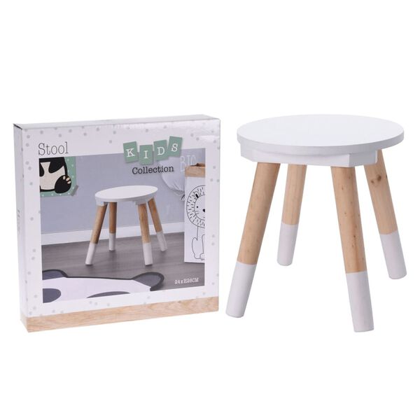 H&S Collection Kinderhocker 24x26 cm Wei&szlig;