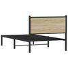 vidaXL Metallbett ohne Matratze Sonoma-Eiche 100x190 cm