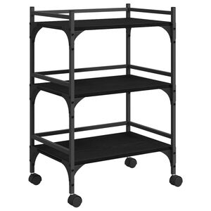 vidaXL K&uuml;chentrolley Schwarz Eichen-Optik 50 x 35 x 75,5 cm
