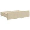 vidaXL Tagesbett Ausziehbar mit Schubladen Creme 100x200 cm Stoff