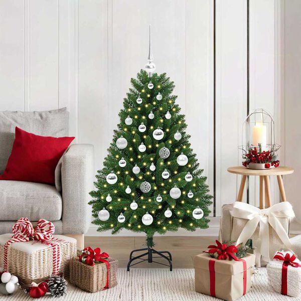 vidaXL K&uuml;nstlicher Weihnachtsbaum Gr&uuml;n 120 cm PVC und Metall