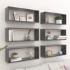 vidaXL W&uuml;rfelregale 6 Stk. Grau 60x15x23 cm Holzwerkstoff