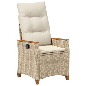 vidaXL Verstellbarer Gartenstuhl Beige und Creme 64 x 57,5 x 112 cm