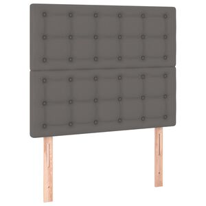 vidaXL Kopfteil Grau 80x5x118/128 cm Kunstleder