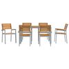 vidaXL Garten Essgruppe 7 pcs Grau Massivholz Akazie