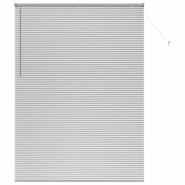 vidaXL Fensterjalousie mit Vorhängen Silber Aluminium