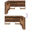 vidaXL Aufbewahrungskopfteil mit Regal Altholz 150 cm Holzwerkstoff