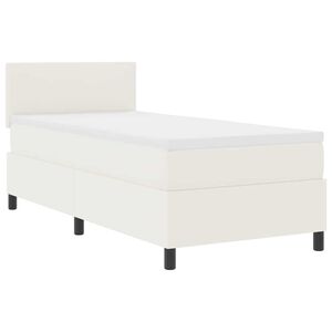 vidaXL Boxspringbett Creme und Wei&szlig; 100 x 200 cm Cordstoff