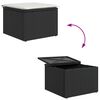 vidaXL Garten-Sofa-Set mit Kissen 7 pcs Schwarz Poly Rattan
