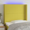 vidaXL LED Kopfteil Gr&uuml;n 83x16x118/128 cm Stoff