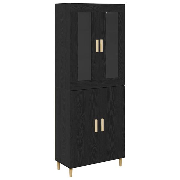 vidaXL Highboard Schwarz Eichen-Optik 69,5 x 34 x 180 cm