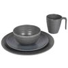 Bo-Camp 16-tlg. Geschirrset Stone Melamin Grau