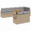 vidaXL Garten-Sofa-Set mit Speicher 9 pcs Beige Poly Rattan