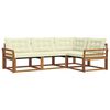 vidaXL Outdoor-Sofagarnitur mit Kissen 4 pcs Natur und Creme