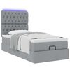 vidaXL Ottomane Bett mit Matratze & LEDs Hellgrau 90x200 cm Stoff