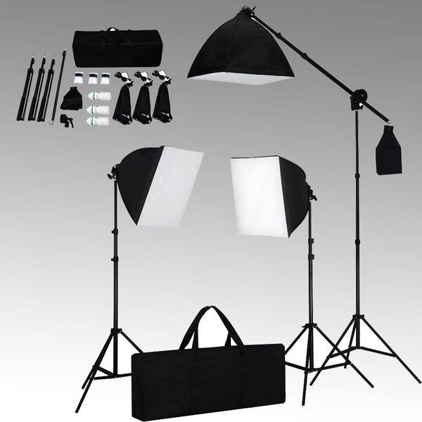 vidaXL Fotostudio-Set mit Softbox-Leuchten und Hintergrund