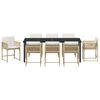 vidaXL Garten Essgruppe 9 pcs Beige Poly-Rattan