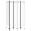 vidaXL 5-tlg. Paravent Wei&szlig; 200x220 cm Stoff