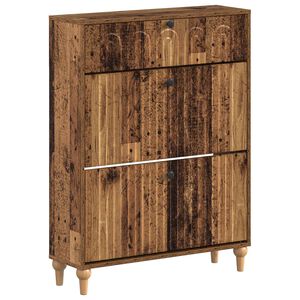 vidaXL Schuhschrank ALKMAAR 78 x 24 x 103 cm Holzwerkstoff Altholz