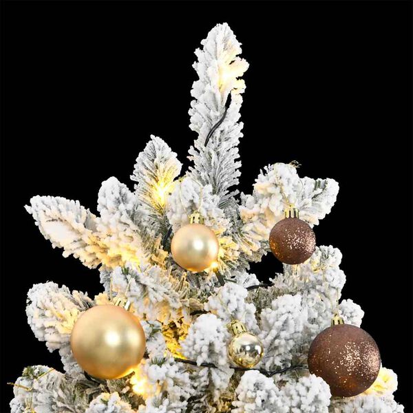 vidaXL K&uuml;nstlicher Weihnachtsbaum Klappbar mit Kugeln 300 LEDs 300 cm