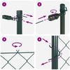 vidaXL Zaunpfosten Gr&uuml;n 25 x 1,6 m (60 x 60 mm Gewebe) Stahl und PVC