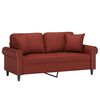 vidaXL 2-Sitzer-Sofa mit Kissen Weinrot 140 cm Kunstleder