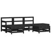 vidaXL 6-tlg. Garten-Lounge-Set mit Kissen Schwarz Massivholz
