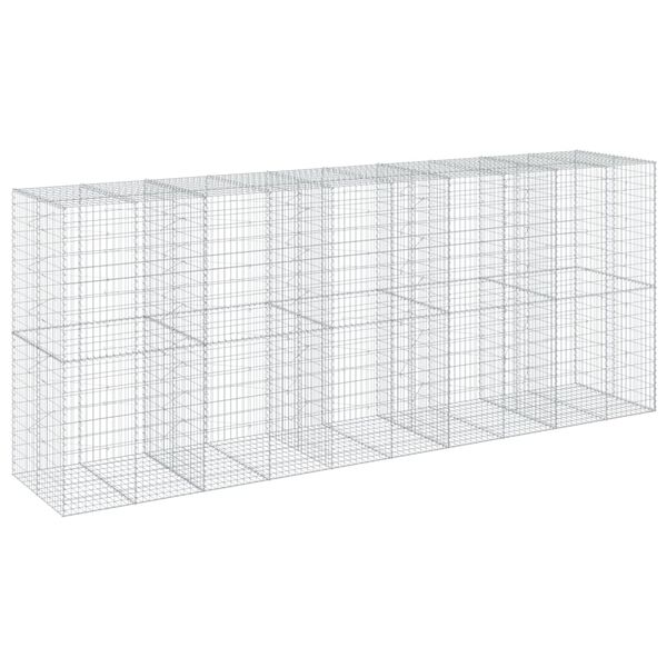 vidaXL Gabione mit Deckel 500x100x200 cm Verzinktes Eisen