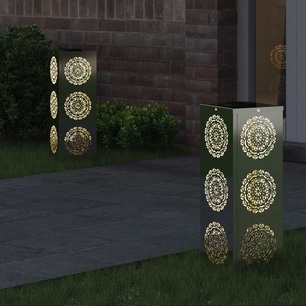 vidaXL Solar LED Weg Licht 2 pcs Galvanisiert Galvanisiert