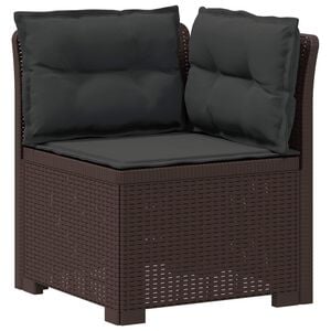 vidaXL 1-Sitzer Garten-Sofa mit Kissen Rattan-Look PP Braun