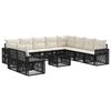 vidaXL Gartensofa-set 11 Stk. Schwarz und Cremewei&szlig; Poly-Rattan