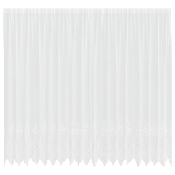 vidaXL Spitzenvorhang mit Vorh&auml;ngen Floral Wei&szlig; 300 x 500 cm Polyester
