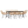 vidaXL 9-tlg. Garten-Essgruppe Poly Rattan